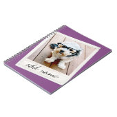  Lijst - Paars met aangepaste foto's Notitieboek (Linkerzijde)