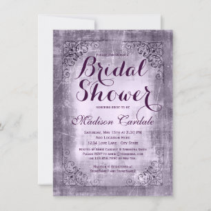 Lijst Paarse Bridal Shower Invitations Kaart