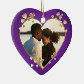 Lijst Paarse en goudharten Keramisch Ornament (Rechts)