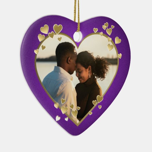 Lijst Paarse en goudharten Keramisch Ornament (Rechts)