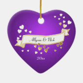 Lijst Paarse en goudharten Keramisch Ornament (Achterkant)