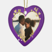 Lijst Paarse en goudharten Keramisch Ornament (Links)