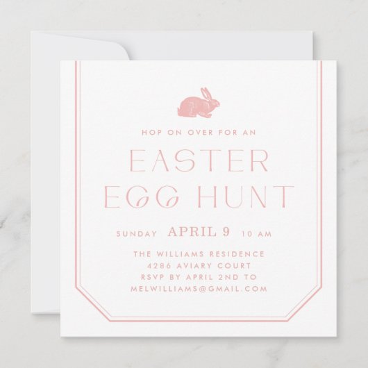  Lijst paasfeest - Roze Kaart (Voorkant)