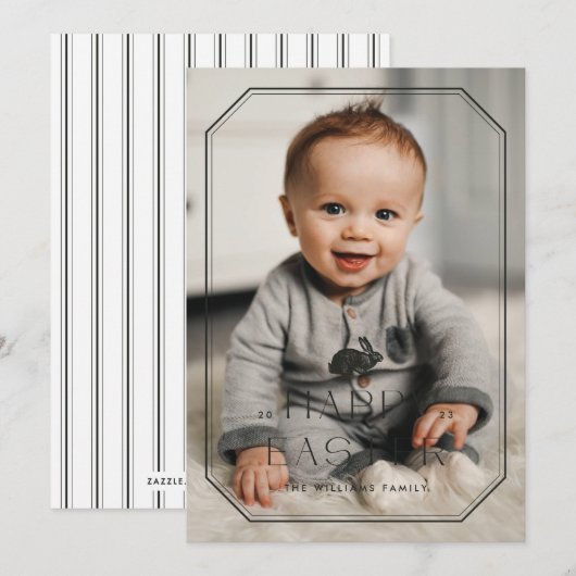  Lijst paasfotokaart - zwart Save The Date (Voorkant / Achterkant)