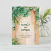  lijst QR code St Patrick's Day bruiloft Kaart (Staand voorkant)