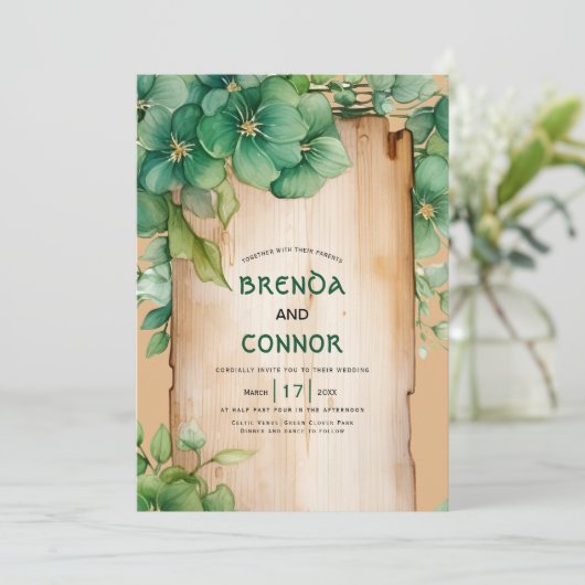  lijst QR code St Patrick's Day bruiloft Kaart (Staand voorkant)