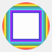 Lijst regenboogfoto's - vierkant ronde sticker (Voorkant)
