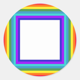 Lijst regenboogfoto's - vierkant ronde sticker