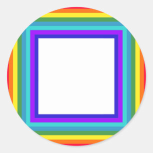 Lijst regenboogfoto's - vierkant ronde sticker