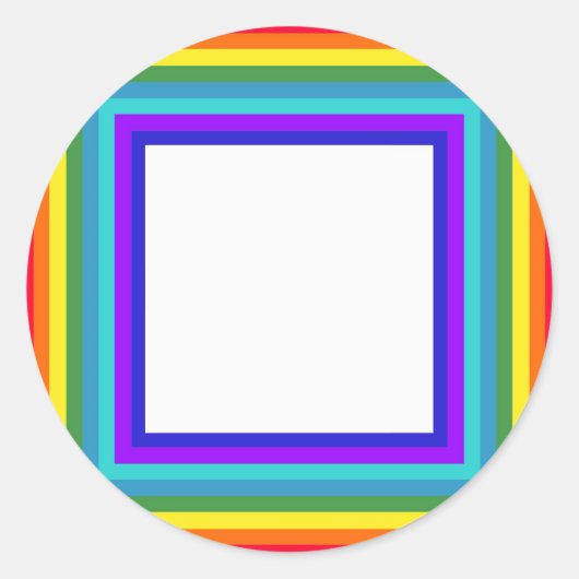 Lijst regenboogfoto's - vierkant ronde sticker (Voorkant)