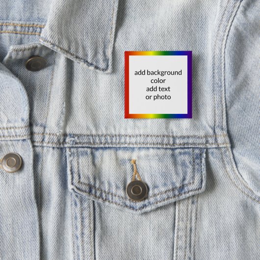 Lijst regenbooggradiënt vierkante button 5,1 cm (In situ)