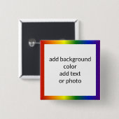 Lijst regenbooggradiënt vierkante button 5,1 cm (Voorkant /achterkant)
