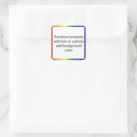 Lijst regenbooggradiënt vierkante sticker (Tas)