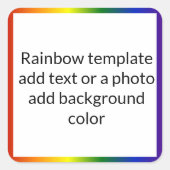 Lijst regenbooggradiënt vierkante sticker (Voorkant)