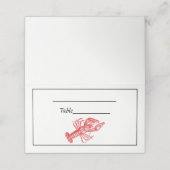 Lijst  rode kreeft #1 tekening plaatskaartje (Buitenkant ongevouwen)