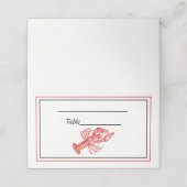 Lijst rode kreeft #1 tekening plaatskaartje (Buitenkant ongevouwen)