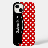 Lijst Rode Polka Dot Black Case-Mate iPhone Case (Achterkant)