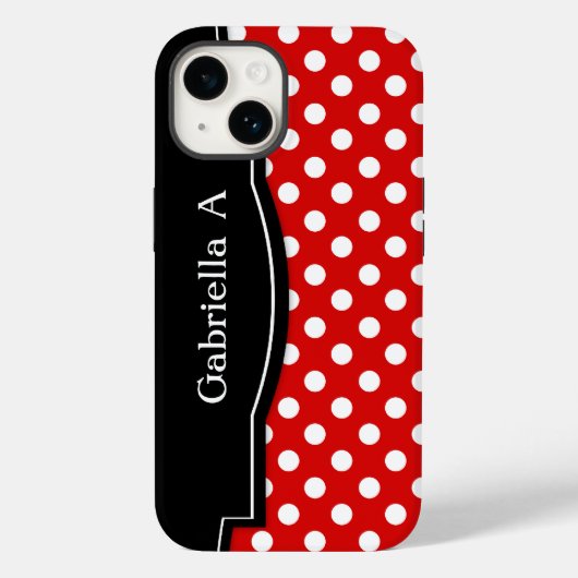 Lijst Rode Polka Dot Black Case-Mate iPhone Case (Achterkant)