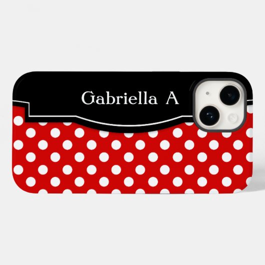 Lijst Rode Polka Dot Black Case-Mate iPhone Case (Achterkant (horizontaal))