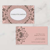 Lijst Roepkaart in Roze en Bruin Contactkaartje (Voorkant / Achterkant)