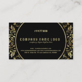 Lijst rond de zwarte, gouden en glitterflora visitekaartje (Achterkant)