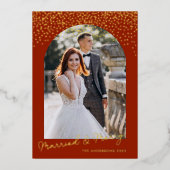 Lijst Rood met kerstfoto's met fijne kerst Folie Feestdagenkaart (Voorkant)