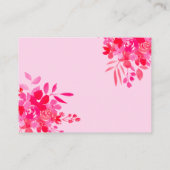 Lijst Rood Roze Bloemen baby shower Display Douche Informatiekaartje (Achterkant)