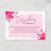 Lijst Rood Roze Bloemen baby shower Display Douche Informatiekaartje (Voorkant)