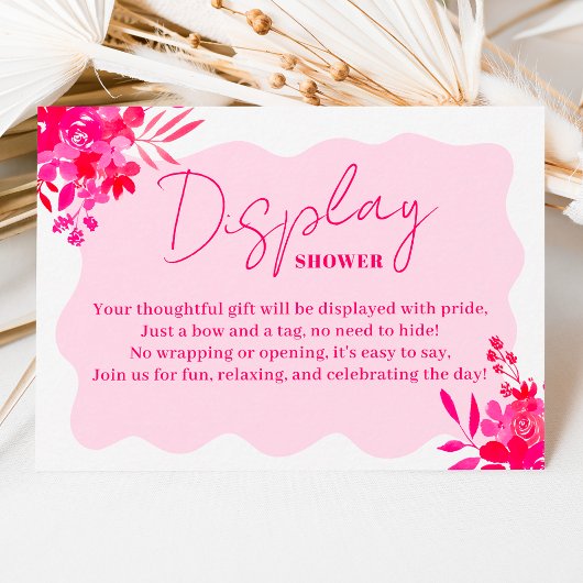 Lijst Rood Roze Bloemen baby shower Display Douche Informatiekaartje