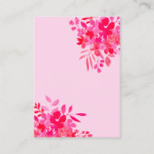 Lijst Rood Roze Bloemen baby shower Luier Raffle Informatiekaartje (Achterkant)
