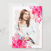 Lijst rood roze florale afstuderen kaart (Achterkant)