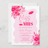 Lijst rood roze florale vrijgezellenfeest kaart (Voorkant)