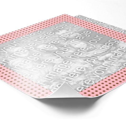 Lijst Roze en bruin Stip Foto Foto Afdruk (Hoek)