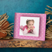 Lijst Roze witte poolpunten Voeg je foto toe Fotoplaat (Zijkant)