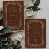  Lijst Rust Gold QR Code Wedding Kaart