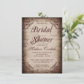 Lijst Rustic Bridal Shower Invitations Kaart (Staand voorkant)