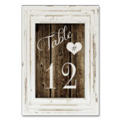Lijst Rustic Wood Typography Tafelnummer (Voorkant)