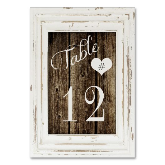  Lijst Rustic Wood Typography Tafelnummer (Voorkant)