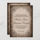  Lijst Rustic Wood Wedding Invitations Kaart (Voorkant / Achterkant)