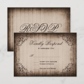  Lijst Rustic Wood Wedding RSVP-kaarten RSVP Kaartje (Voorkant / Achterkant)