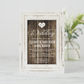 Lijst Rustic Wood Wedding Uitnodiging (Staand voorkant)