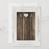 Lijst Rustic Wood Wedding Uitnodiging (Achterkant)