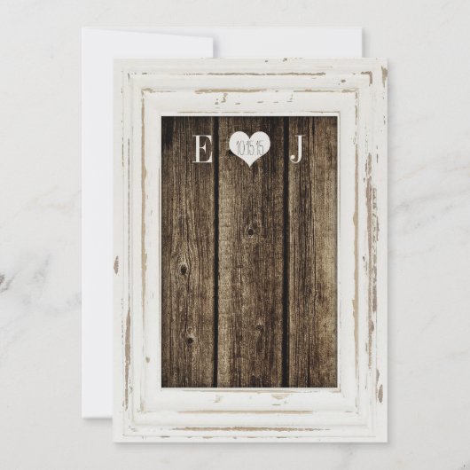 Lijst Rustic Wood Wedding Uitnodiging (Achterkant)