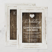 Lijst Rustic Wood Wedding Uitnodiging (Voorkant / Achterkant)