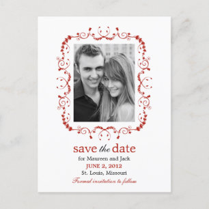 Lijst Save the Date Briefkaart - Rood