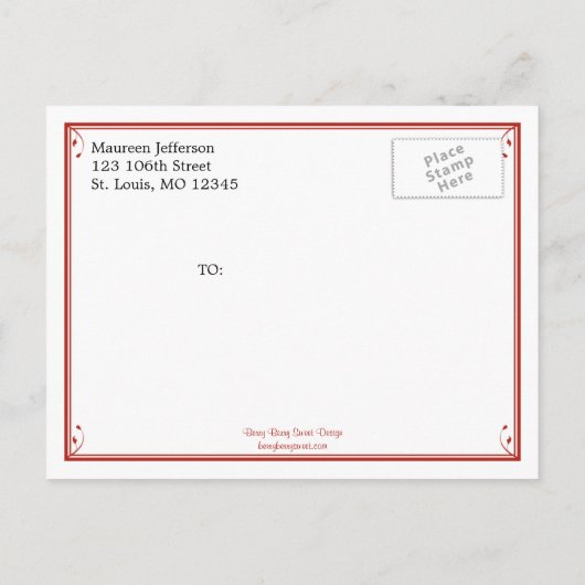  Lijst Save the Date Briefkaart - Rood (Achterkant)