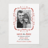 Lijst Save the Date Briefkaart - Rood (Voorkant)