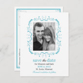  Lijst Save the Date Briefkaart - Turquoise (Voorkant / Achterkant)