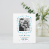  Lijst Save the Date Briefkaart - Turquoise (Staand voorkant)