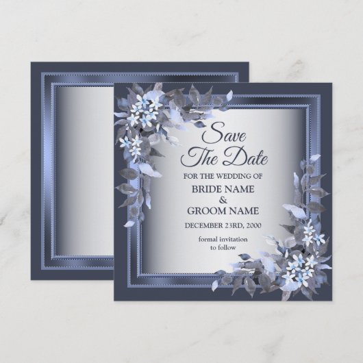 Lijst Silver Elegant Save The Date (Voorkant / Achterkant)